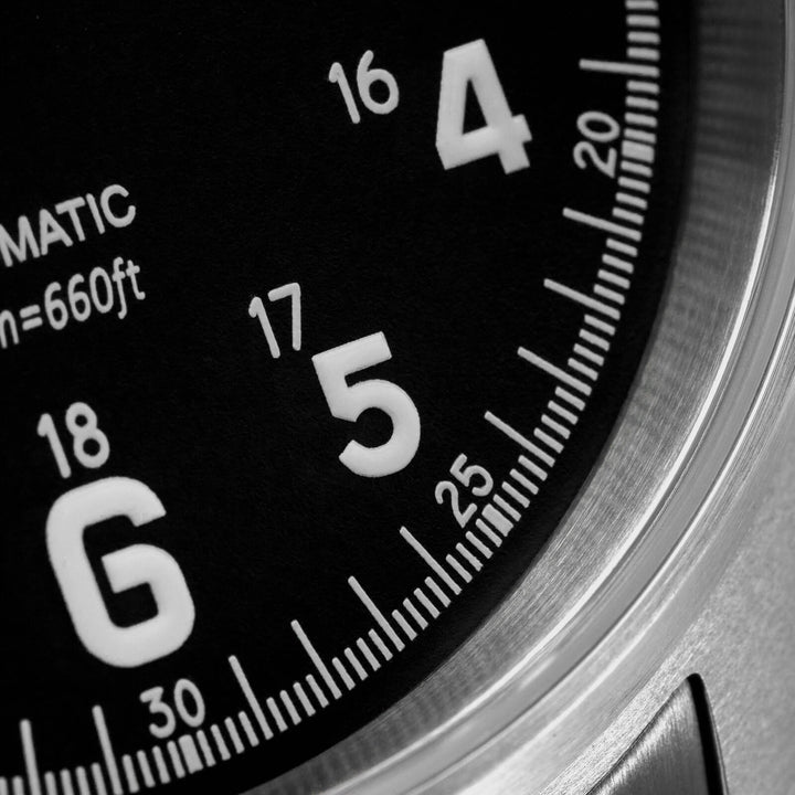 ADDIESDIVE Reloj automático Explore NH35 de 39 mm AD2070-Correa de acero-Negro-