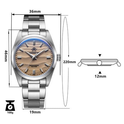 ADDIESDIVE 36mm Reloj de cuarzo VH31 Movimiento （AD2030）