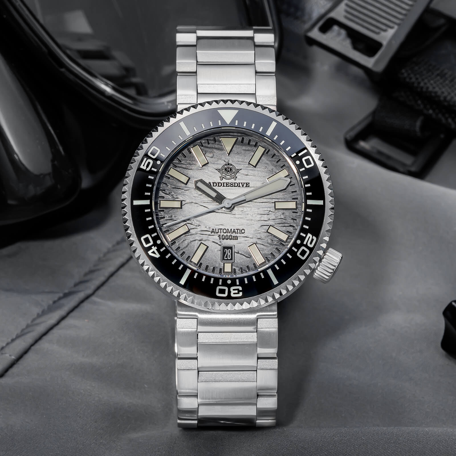 ★Especial Graduación★Addiesdive Reloj de buceo 46mm 1000m AD2069-Blanco-