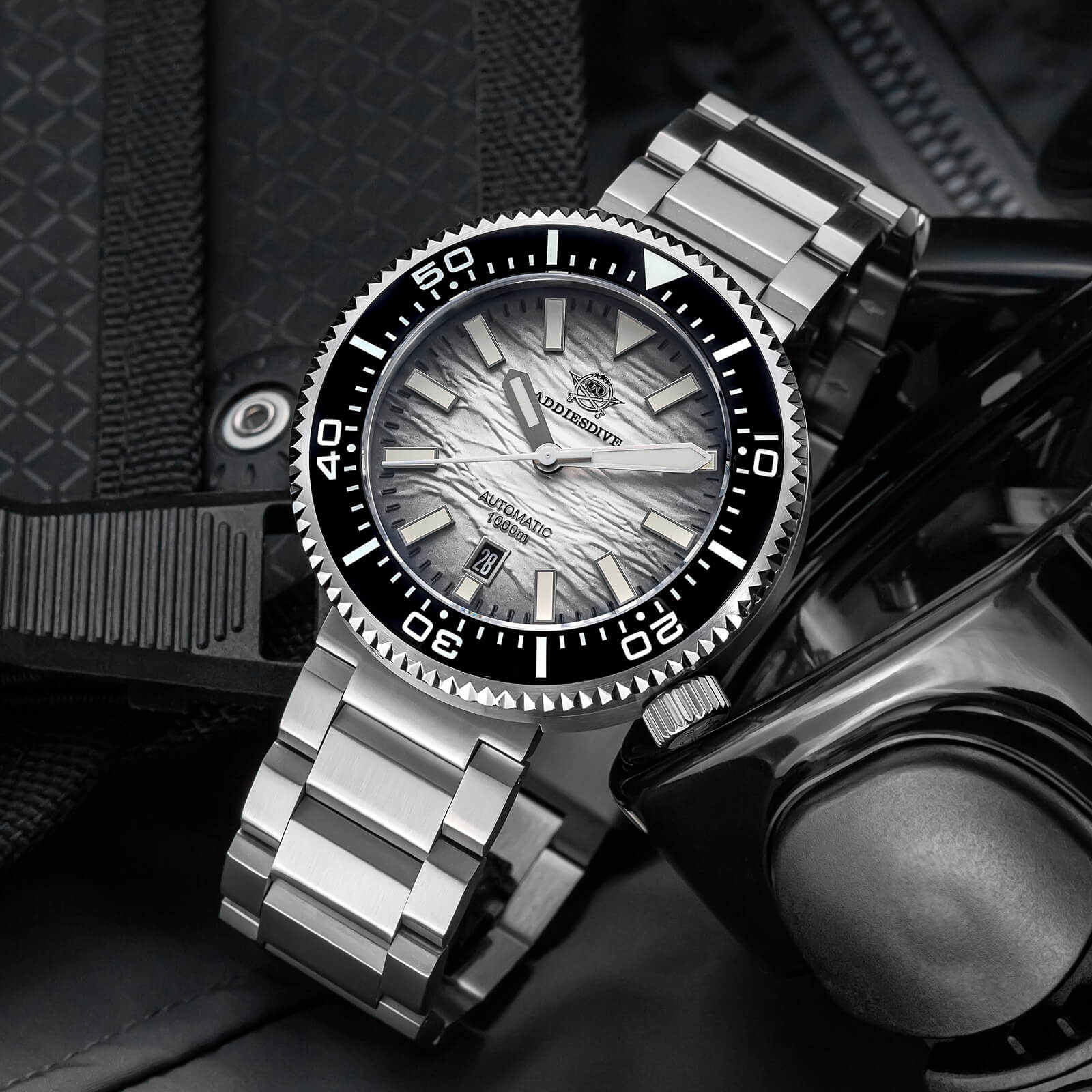 ★Especial Graduación★Addiesdive Reloj de buceo 46mm 1000m AD2069-Blanco-