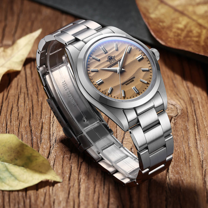 ★Especial Graduación★ADDIESDIVE 36mm Reloj de cuarzo VH31 Movimiento (AD2030)-Con logo ADDIESDIVE-Amarillo desierto-