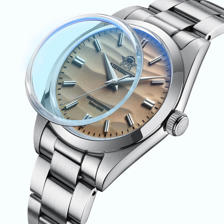 ★Especial Graduación★ADDIESDIVE 36mm Reloj de cuarzo VH31 Movimiento (AD2030)-Con logo ADDIESDIVE-Amarillo desierto-