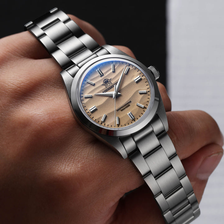 ★Especial Graduación★ADDIESDIVE 36mm Reloj de cuarzo VH31 Movimiento (AD2030)-Con logo ADDIESDIVE-Amarillo desierto-