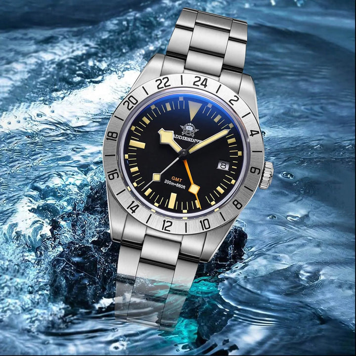 ADDIESDIVE 39mm BB GMT Reloj de cuarzo RONDA515 Movimiento(AD2035/AD2036) - Addiesdiverelojes