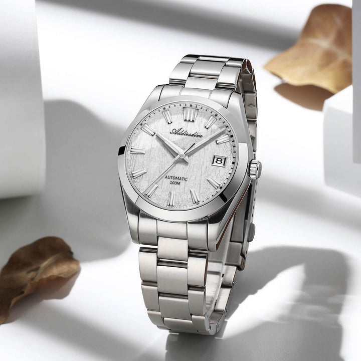 ADDIESDIVE Reloj automático NH35 con esfera con textura de corteza 3D de 39 mm AD2075-Verde-