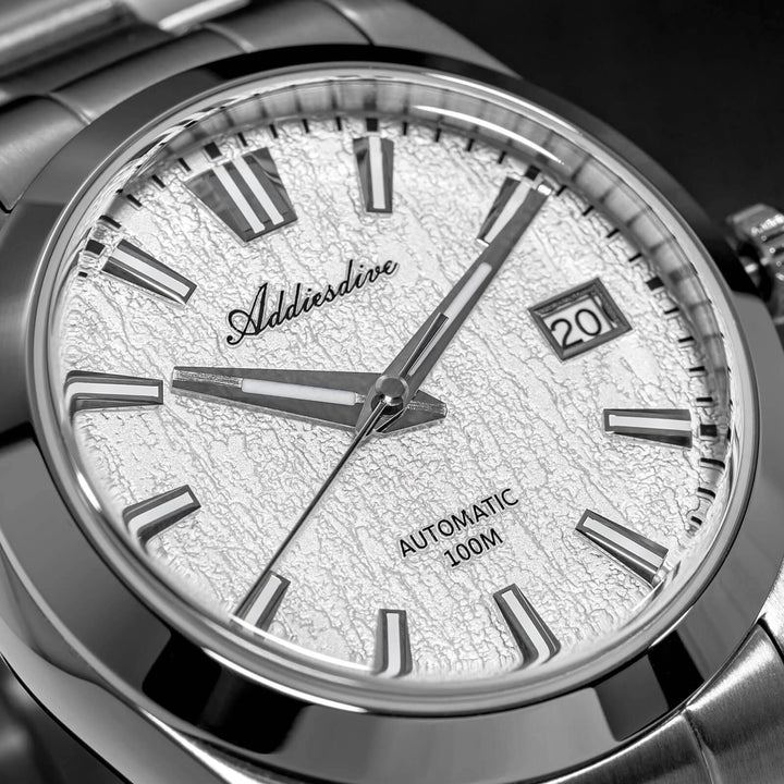 ADDIESDIVE Reloj automático NH35 con esfera con textura de corteza 3D de 39 mm AD2075-Verde-