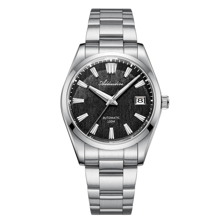 ADDIESDIVE Reloj automático NH35 con esfera con textura de corteza 3D de 39 mm AD2075-Negro-