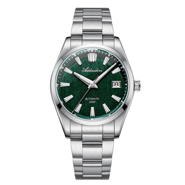 ADDIESDIVE Reloj automático NH35 con esfera con textura de corteza 3D de 39 mm AD2075-Verde-