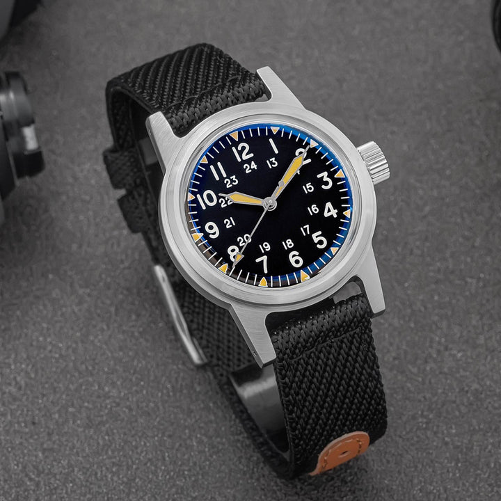 ADDIESDIVE AD2088 – Reloj Automático para Hombre con Correa de Nailon y Movimiento NH35-Negro-