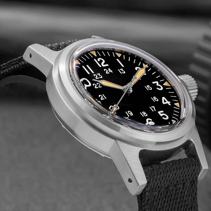 ADDIESDIVE AD2088 – Reloj Automático para Hombre con Correa de Nailon y Movimiento NH35-Negro-