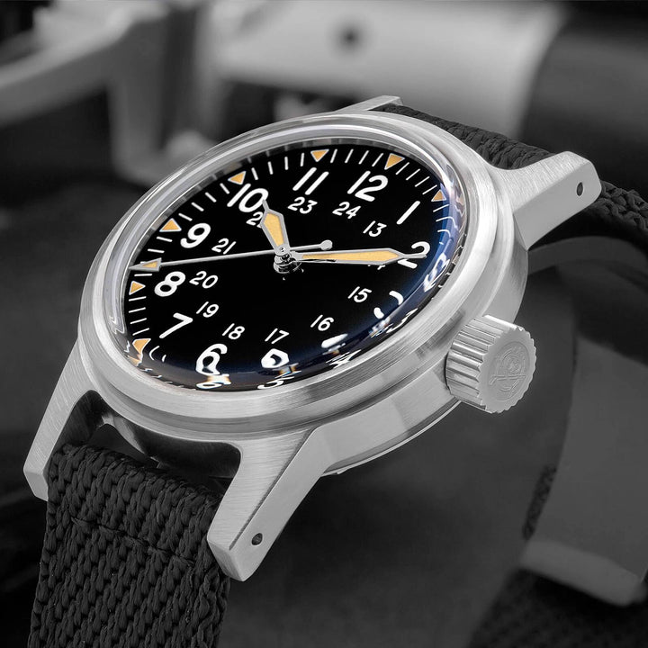 ADDIESDIVE AD2088 – Reloj Automático para Hombre con Correa de Nailon y Movimiento NH35-Negro-