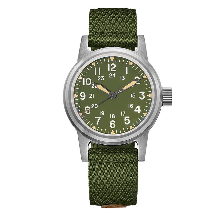 ADDIESDIVE AD2088 – Reloj Automático para Hombre con Correa de Nailon y Movimiento NH35-Verde-