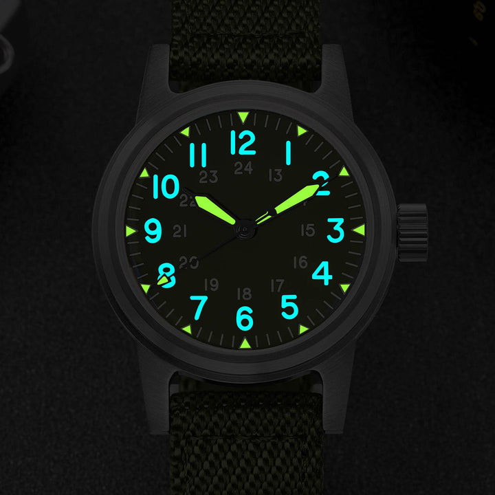 ADDIESDIVE AD2088 – Reloj Automático para Hombre con Correa de Nailon y Movimiento NH35-Negro-