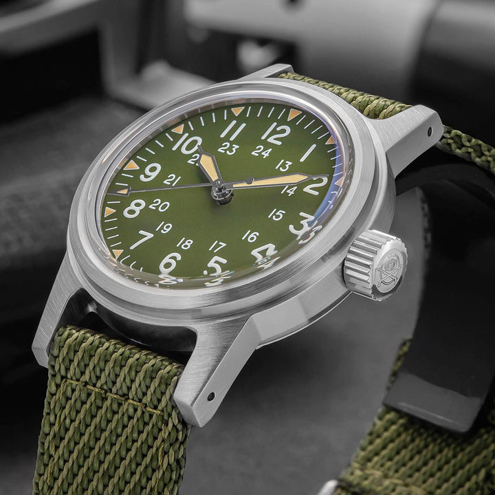 ADDIESDIVE AD2088 – Reloj Automático para Hombre con Correa de Nailon y Movimiento NH35-Negro-