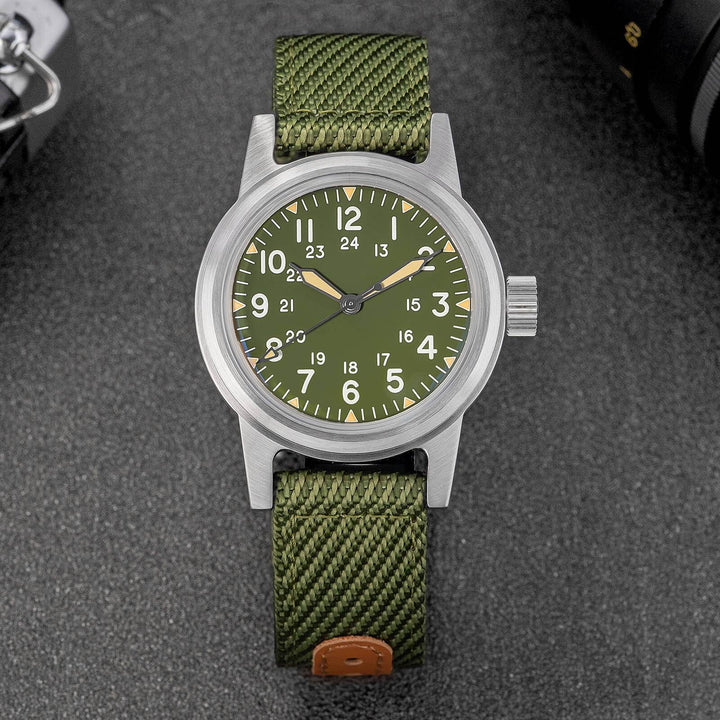 ADDIESDIVE AD2088 – Reloj Automático para Hombre con Correa de Nailon y Movimiento NH35-Negro-