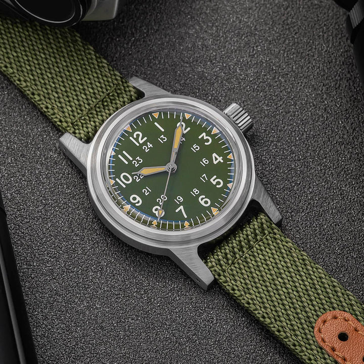 ADDIESDIVE AD2088 – Reloj Automático para Hombre con Correa de Nailon y Movimiento NH35-Negro-