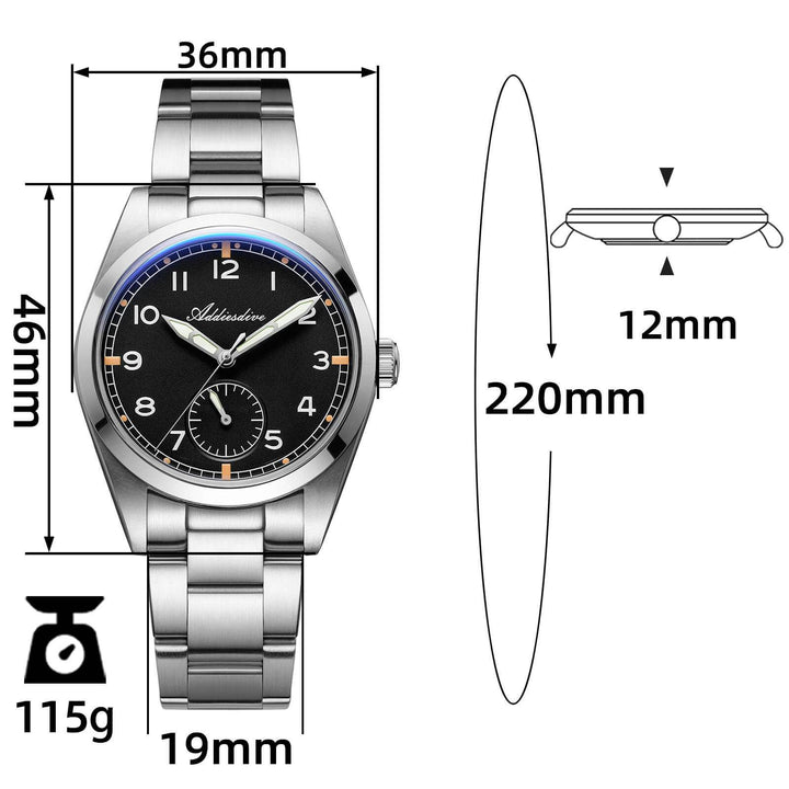 ADDIESDIVE AD2099 Segundero Suave-Negro-Con logo Addiesdive-