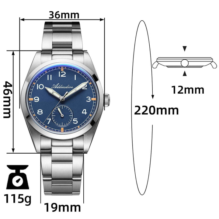 ADDIESDIVE AD2099 Segundero Suave-Negro-Con logo Addiesdive-