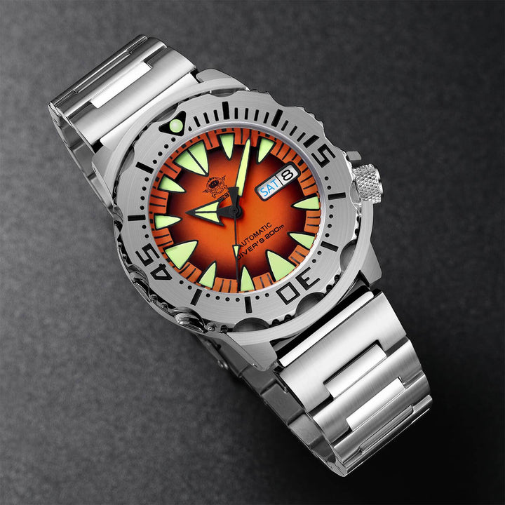 ADDIESDIVE ADDIESDIVE® Monster Relojes automáticos de buceo para hombre (AD2103)-Naranja-