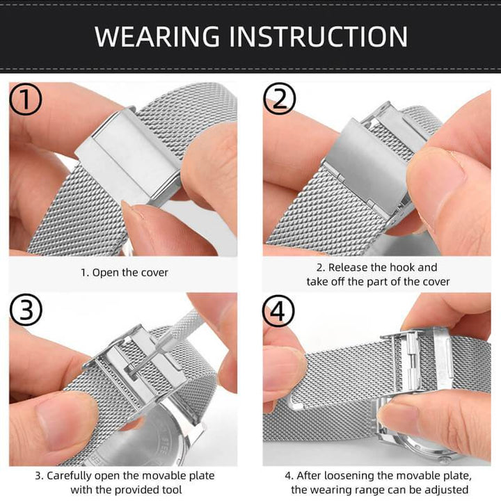 ADDIESDIVE Correa de malla de acero de 20 mm-¡2x1 en correas!-