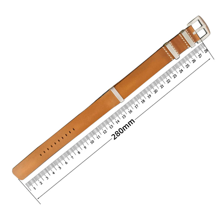 ADDIESDIVE Correa de piel para reloj de hombre, 20mm-Marrón claro-