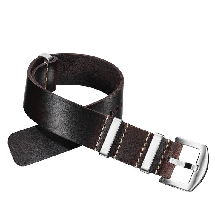 ADDIESDIVE Correa de piel para reloj de hombre, 20mm-Marrón claro-