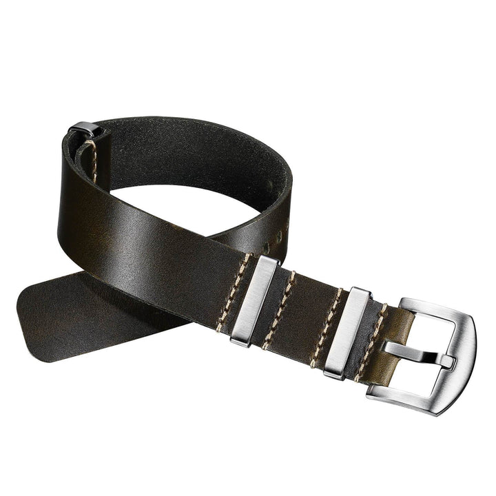 ADDIESDIVE Correa de piel para reloj de hombre, 20mm-Marrón claro-