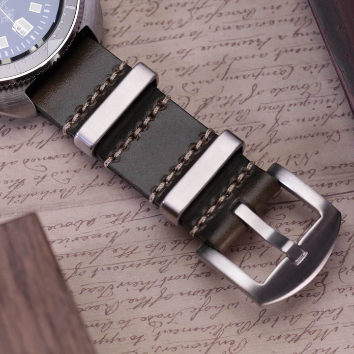 ADDIESDIVE Correa de piel para reloj de hombre, 20mm-Marrón claro-