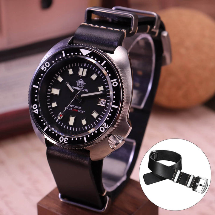 ADDIESDIVE Correa de piel para reloj de hombre, 20mm-Marrón claro-