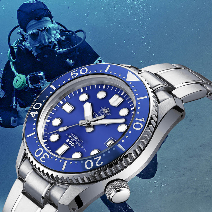ADDIESDIVE® Marinemaster 300 Automático de Lujo para Hombre (MY-H7)-Azul-