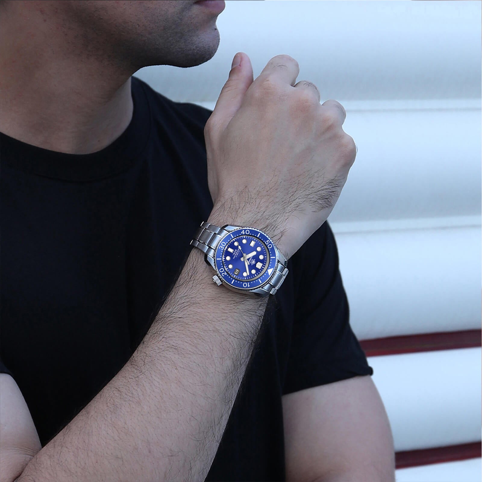ADDIESDIVE® Marinemaster 300 Automático de Lujo para Hombre (MY-H7)-Azul-