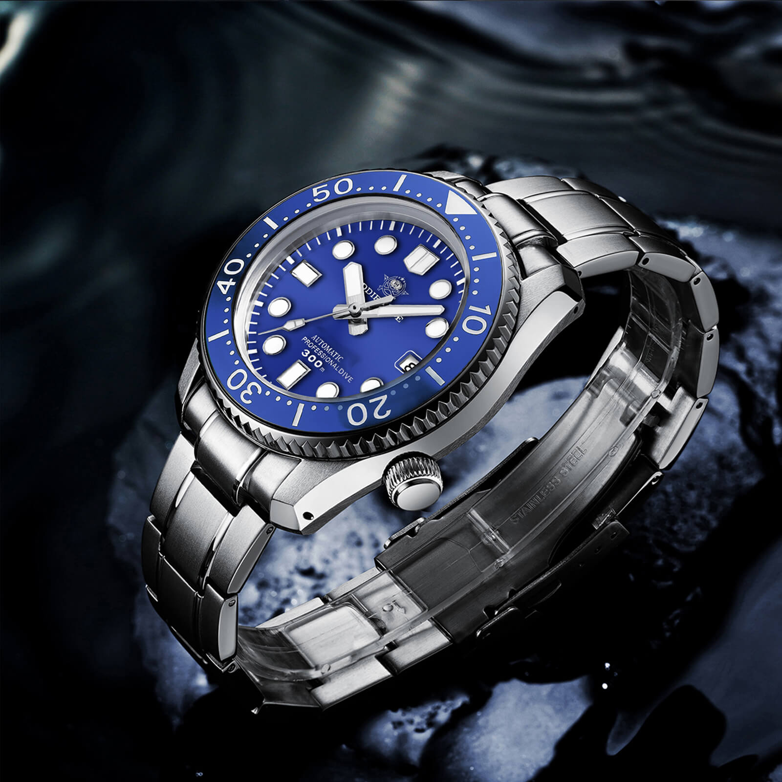 ADDIESDIVE® Marinemaster 300 Automático de Lujo para Hombre (MY-H7)-Azul-