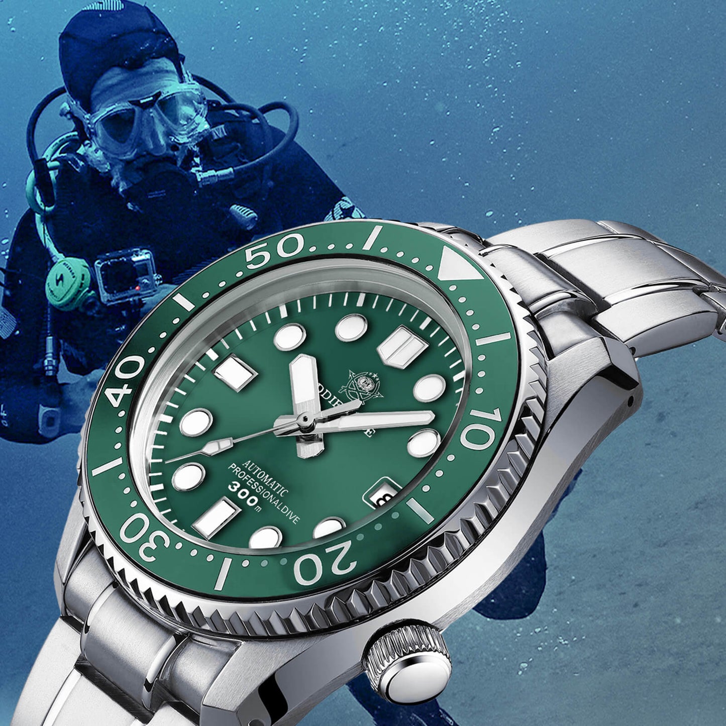 ADDIESDIVE® Marinemaster 300 Automático de Lujo para Hombre (MY-H7)-Azul-