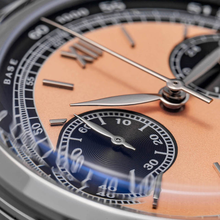 ADDIESDIVE Panda BB Cronógrafo Reloj Retro Hombre 38mm Reloj Cuarzo, AD2037-Esfera negra con correa marrón oscuro-