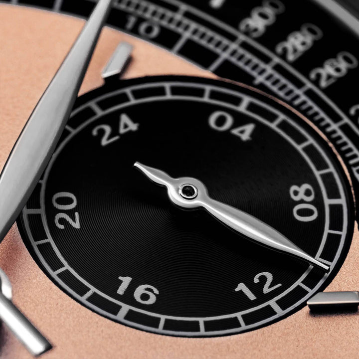 ADDIESDIVE Panda BB Cronógrafo Reloj Retro Hombre 38mm Reloj Cuarzo, AD2037-Esfera negra con correa marrón oscuro-