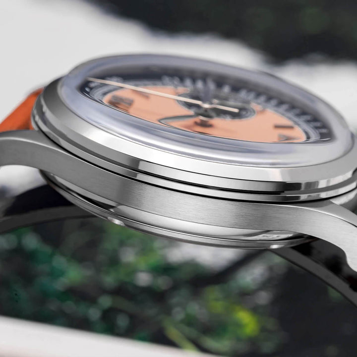 ADDIESDIVE Panda BB Cronógrafo Reloj Retro Hombre 38mm Reloj Cuarzo, AD2037-Esfera negra con correa marrón oscuro-