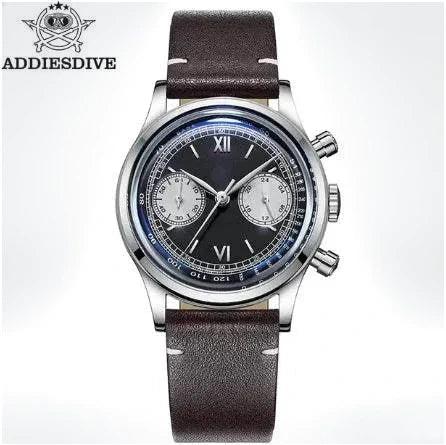 AD2037 - ADDIESDIVE Panda BB Cronógrafo Reloj Retro Hombre 38mm Reloj Cuarzo - Addiesdiverelojes