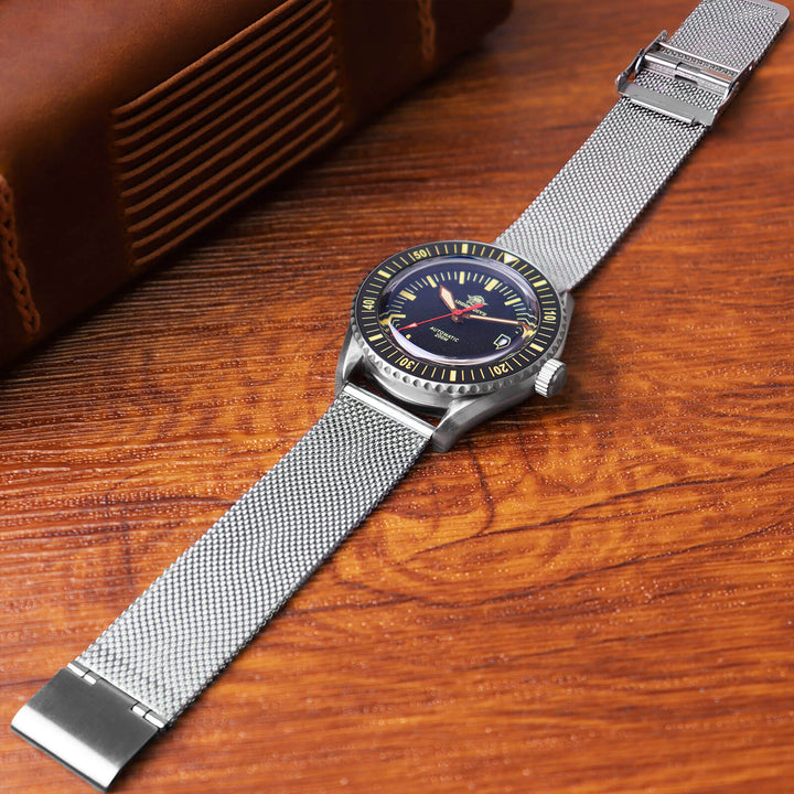 ADDIESDIVE Reloj Automático de Buceo para Hombre Moda Malla Acero Inoxidable 200M AD2105-divers watch-