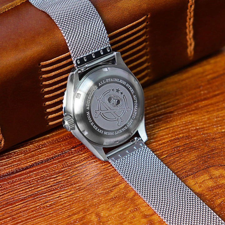 ADDIESDIVE Reloj Automático de Buceo para Hombre Moda Malla Acero Inoxidable 200M AD2105-divers watch-