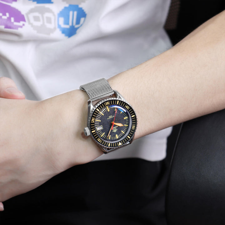 ADDIESDIVE Reloj Automático de Buceo para Hombre Moda Malla Acero Inoxidable 200M AD2105-divers watch-