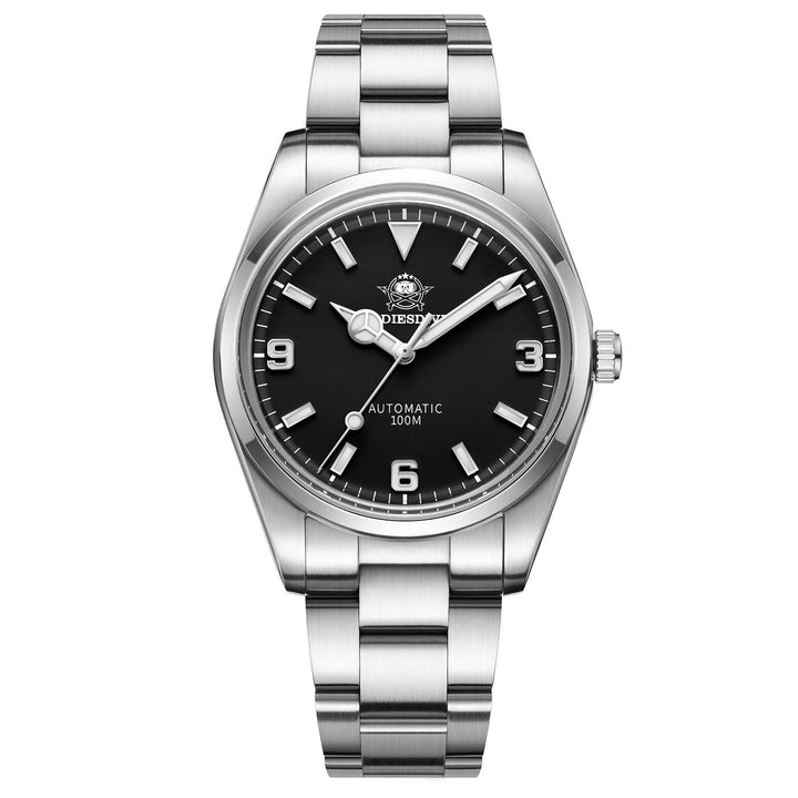 ADDIESDIVE Reloj Explorar Cúpula Cristal 38mm 100M (AD2112)-pilot watch-Negro-