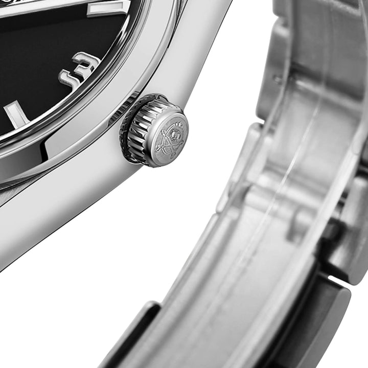 ADDIESDIVE Reloj Explorar Cúpula Cristal 38mm 100M (AD2112)-pilot watch-Negro-