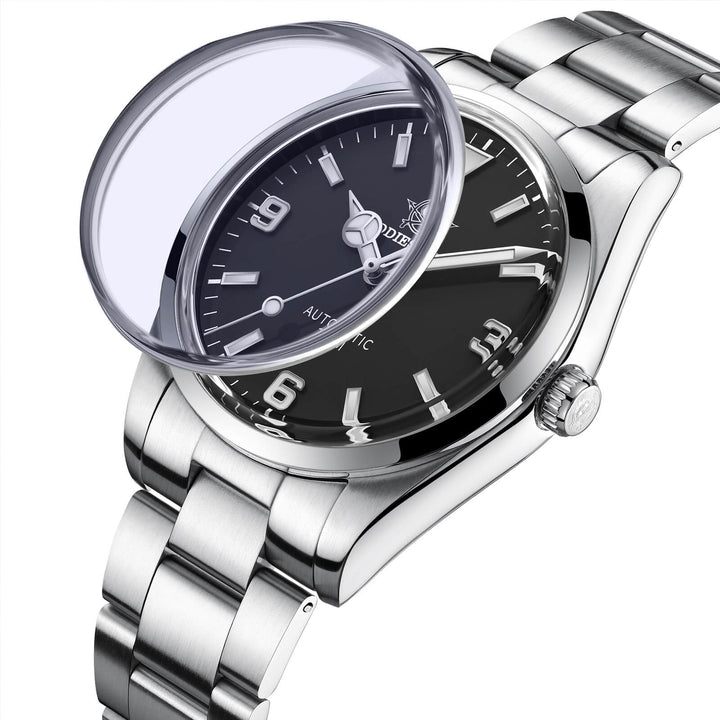 ADDIESDIVE Reloj Explorar Cúpula Cristal 38mm 100M (AD2112)-pilot watch-Negro-