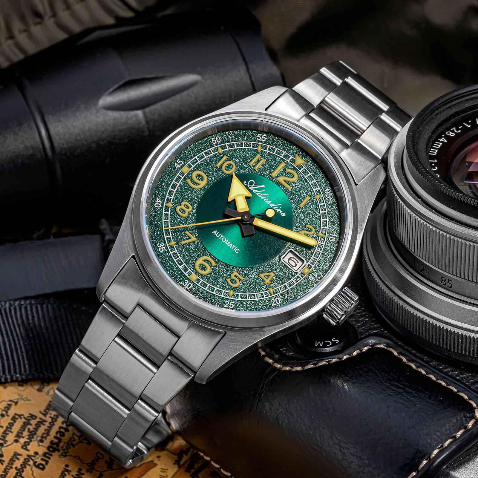 ADDIESDIVE Reloj Mecánico Retro Explore 39mm AD2055