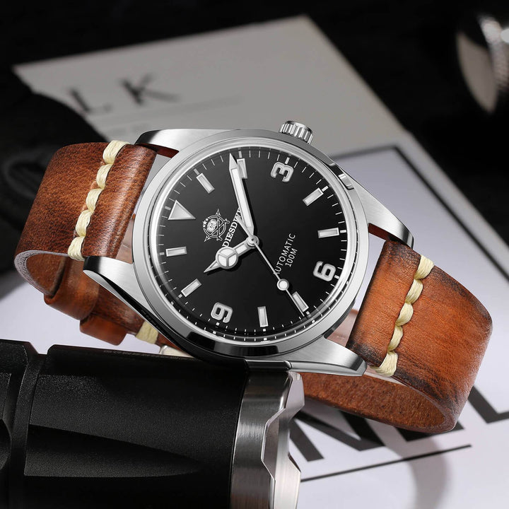 ADDIESDIVE Reloj automático 38mm 100M (AD2112-correa de piel )-watch-