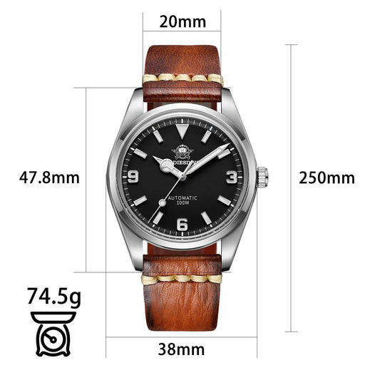 ADDIESDIVE Reloj automático 38mm 100M (AD2112-correa de piel )-watch-