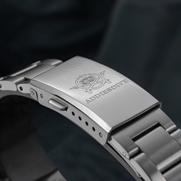 ADDIESDIVE Reloj automático Explore NH35 de 39 mm AD2070-Correa de acero-Negro-