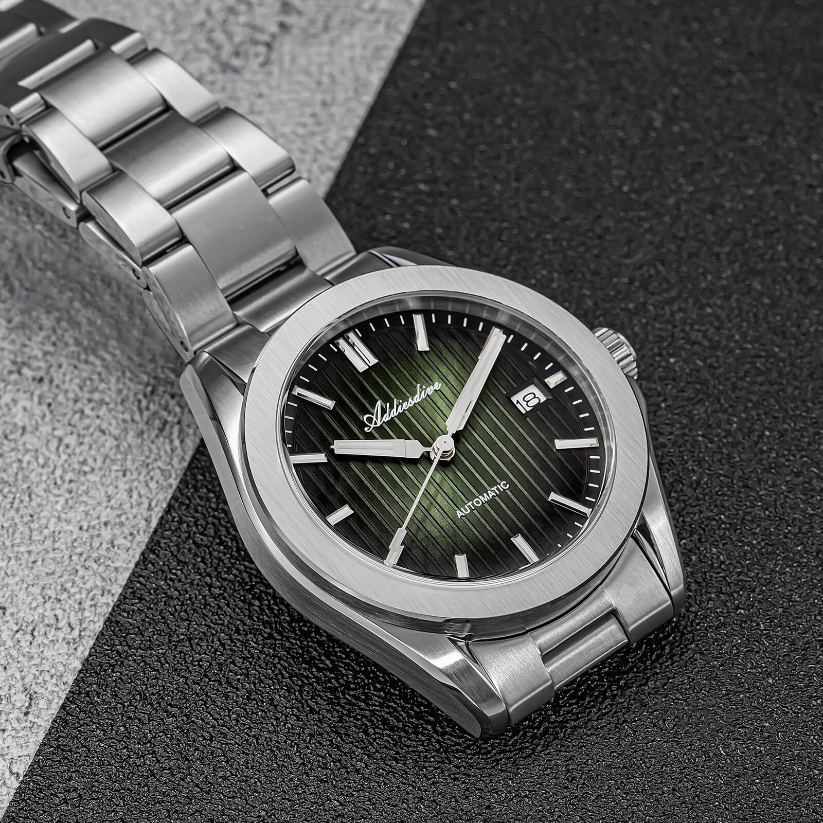 ADDIESDIVE Reloj automático NH35 de 38 mm AD2080-Negro-