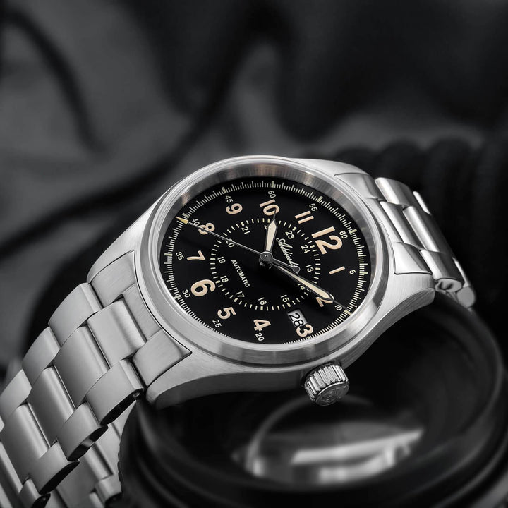 ADDIESDIVE Reloj automático con cristal de zafiro de 39 mm Reloj de campo AD2074-Negro-