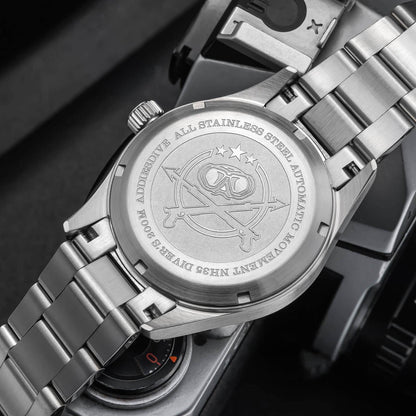 ADDIESDIVE Reloj automático con cristal de zafiro de 39 mm Reloj de campo AD2074-Negro-
